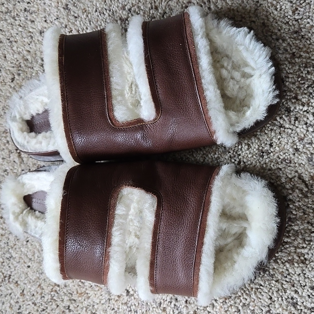 Whistles Leather Shearling Sandals